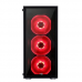 AEROCOOL QUARTZ RED MID TOWER TEMPERED GLASS SIDE PANEL - 3X RED FANS INCLUDED